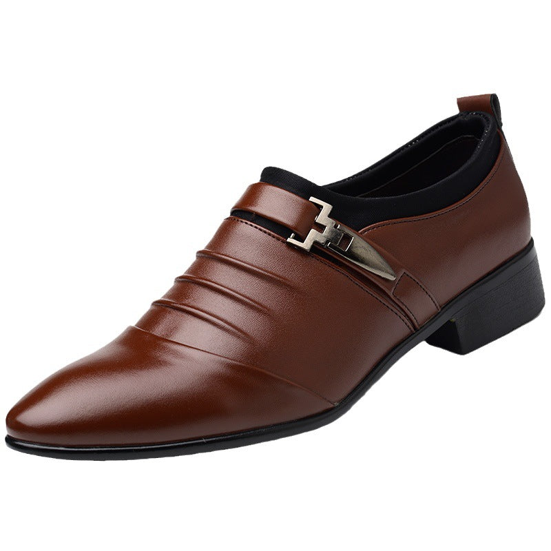 Men's Business Casual Leather Slip-On Shoes