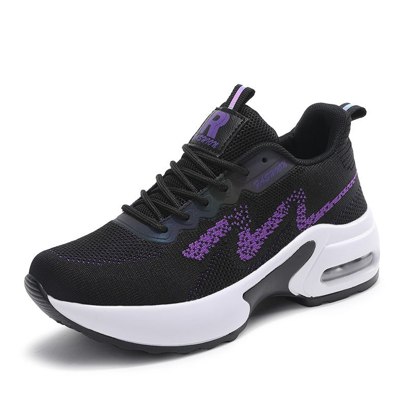 Women's Height-Increasing White Sports Shoes