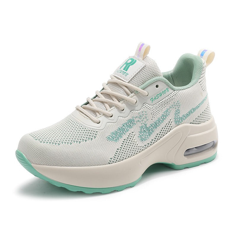 Women's Height-Increasing White Sports Shoes