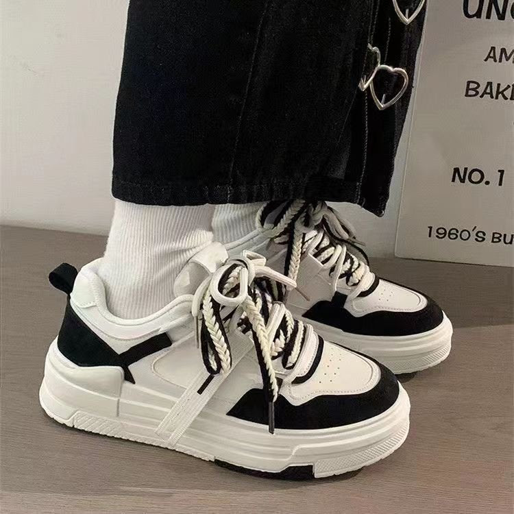 Women's Thick-Sole White Casual Shoes