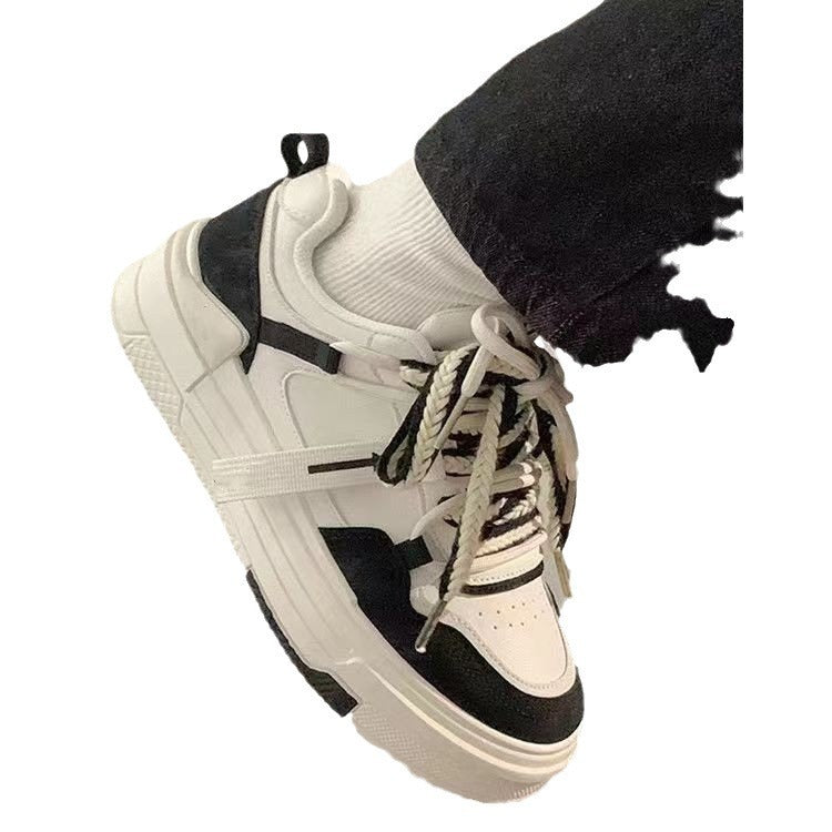 Women's Thick-Sole White Casual Shoes