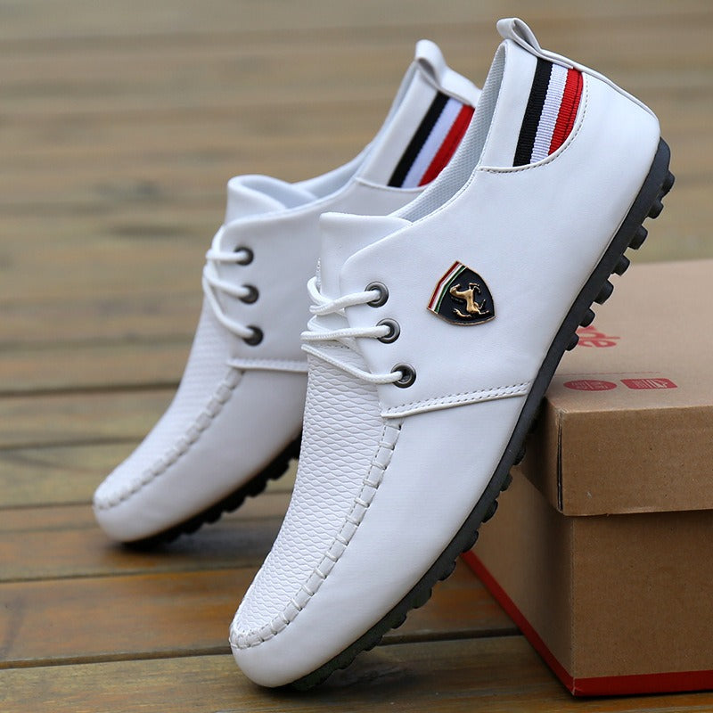 Men's White Casual Leather Shoes