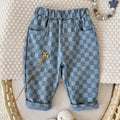 Checkered pants for children's casual pants