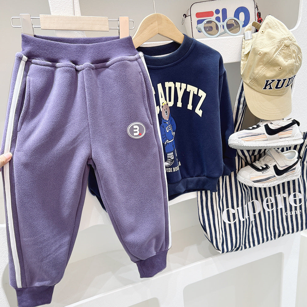Sport Pants Fleece Lined Pants Fashion Casual Long Pants Sweatpants
