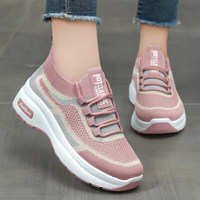 Women's Thick-Sole Mesh Casual Shoes