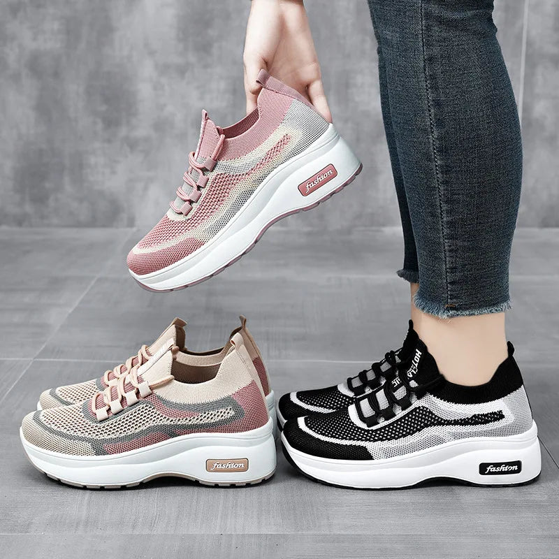 Women's Thick-Sole Mesh Casual Shoes