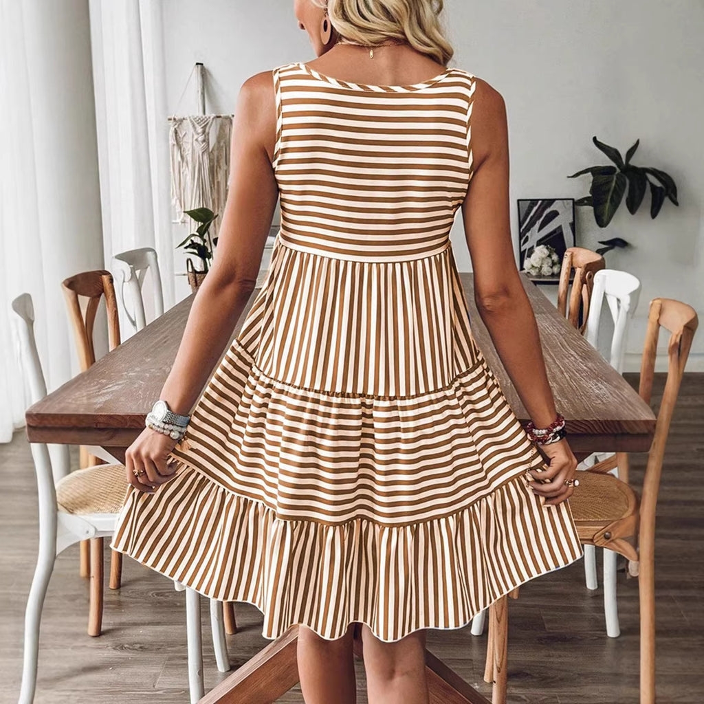 Striped dress sleeveless dress