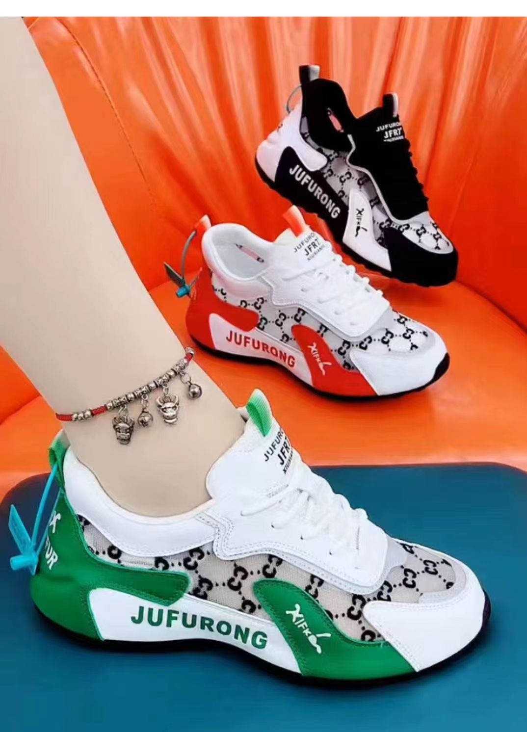 Unisex Color-Blocked Mesh Running Shoes