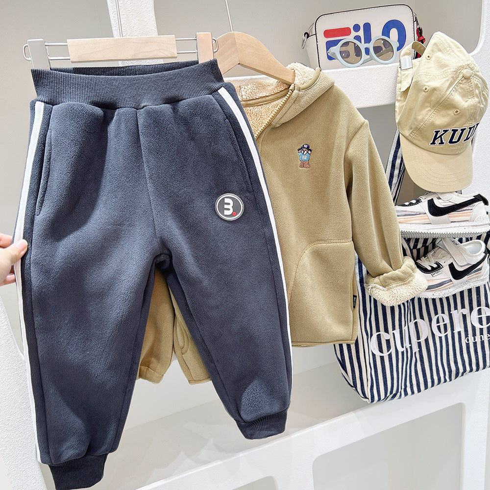 Sport Pants Fleece Lined Pants Fashion Casual Long Pants Sweatpants