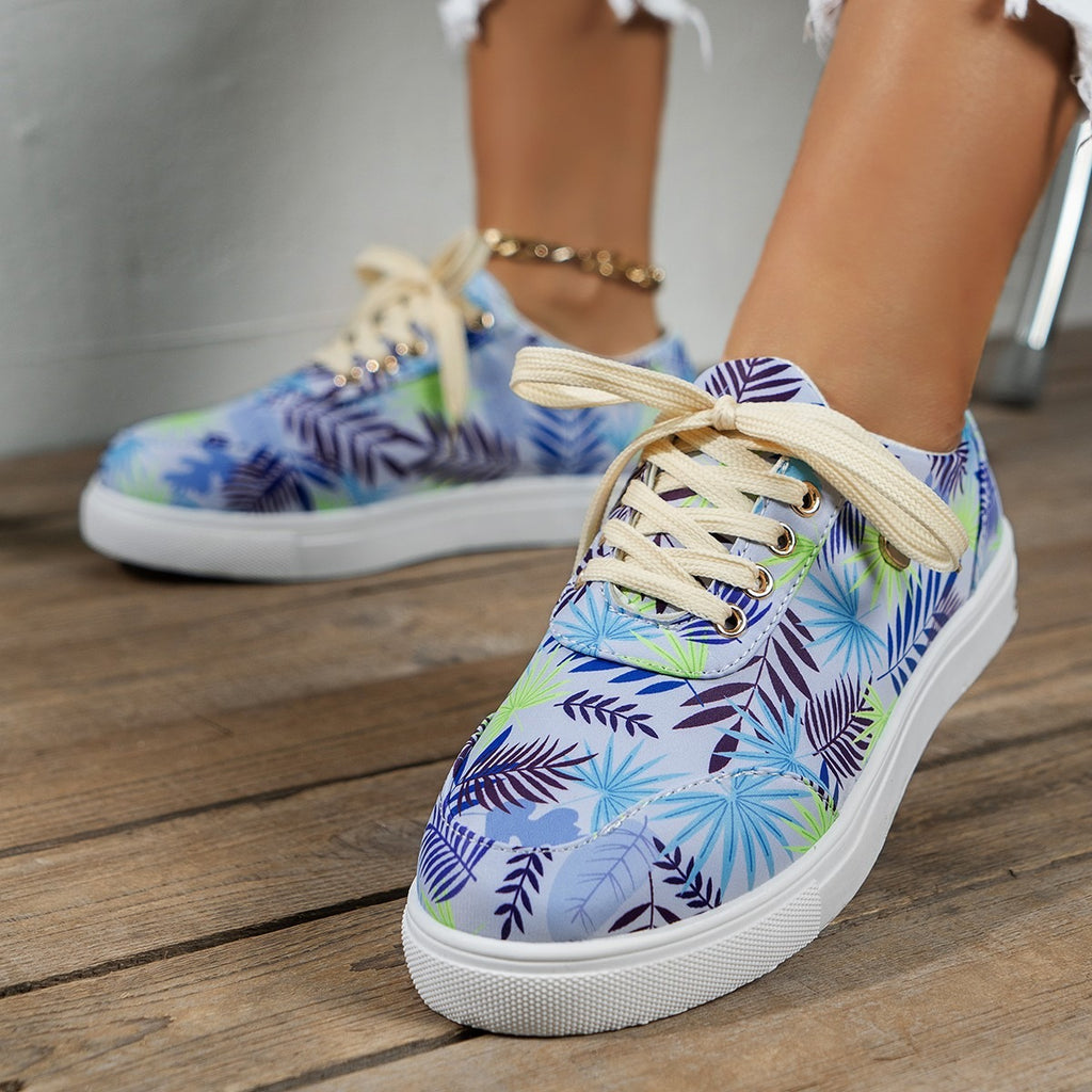 Women's Plus-Size Printed Casual Skate Shoes