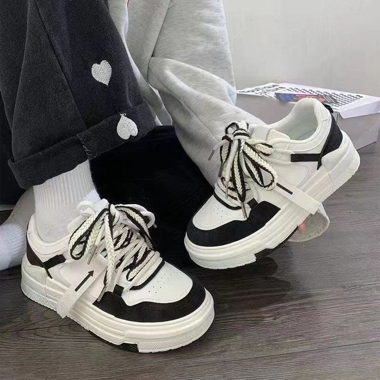 Women's Thick-Sole White Casual Shoes