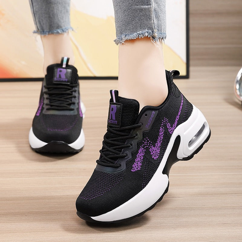 Women's Height-Increasing White Sports Shoes