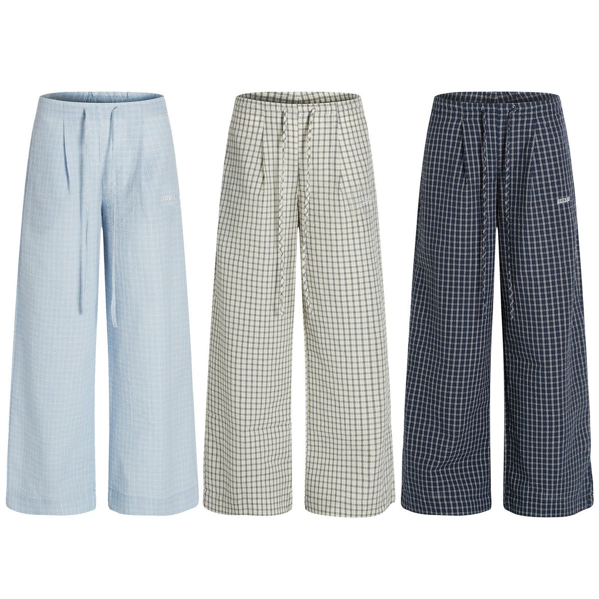 Checkered pants wide leg pants loose pants