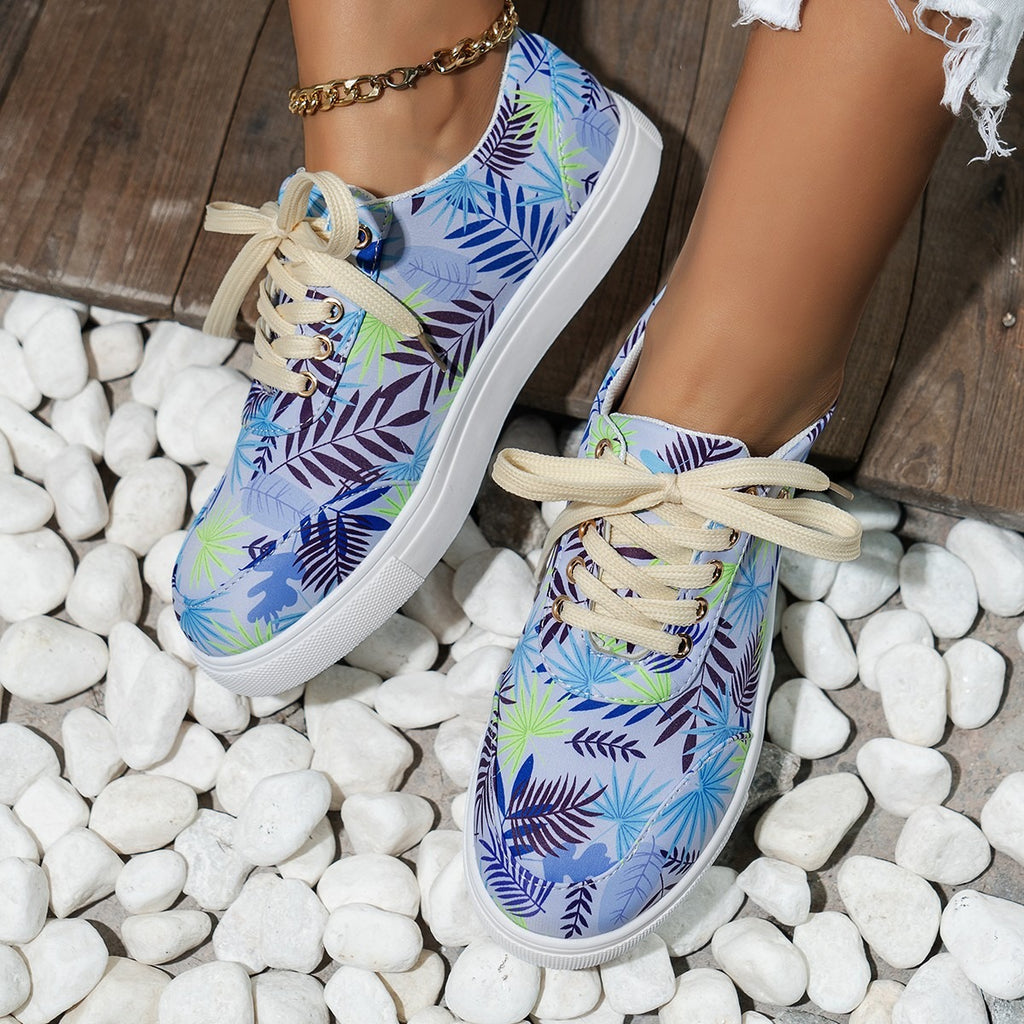 Women's Plus-Size Printed Casual Skate Shoes