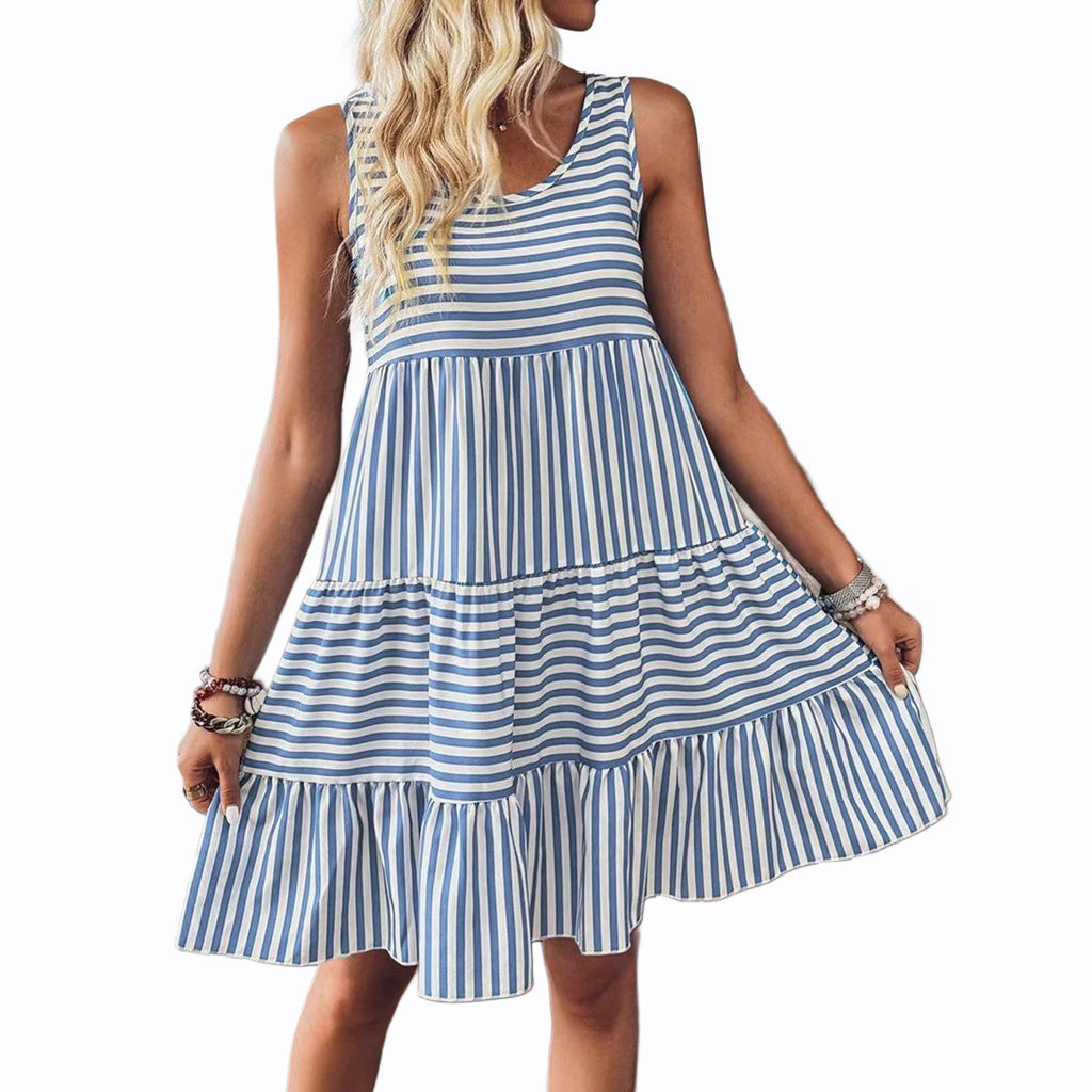 Striped dress sleeveless dress
