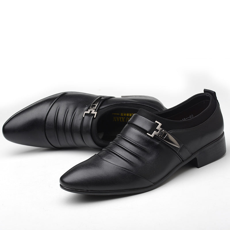 Men's Business Casual Leather Slip-On Shoes
