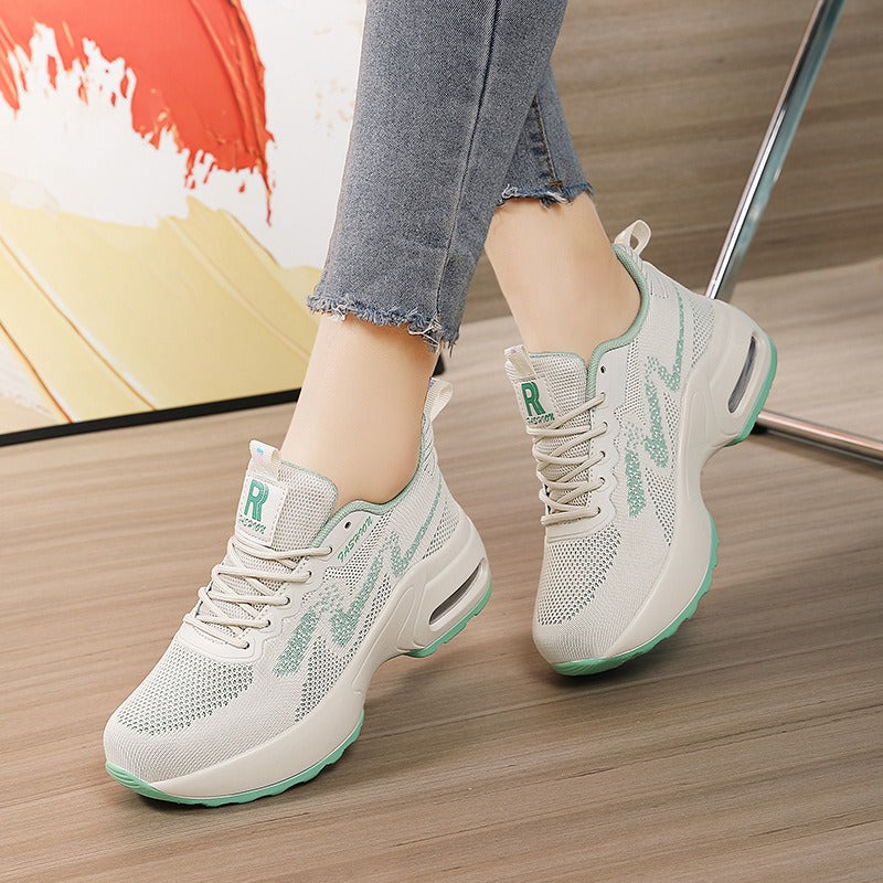 Women's Height-Increasing White Sports Shoes