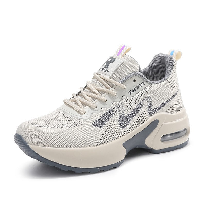 Women's Height-Increasing White Sports Shoes