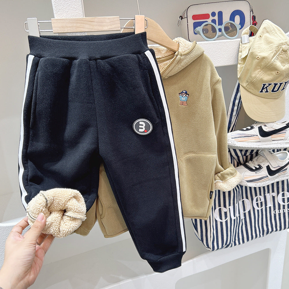 Sport Pants Fleece Lined Pants Fashion Casual Long Pants Sweatpants