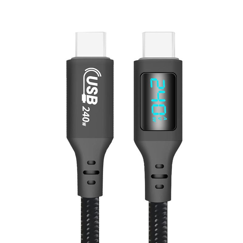 USB 2.0 intelligent digital display 240W monitoring current, voltage, power, ultra fast charging data cable, dual type C