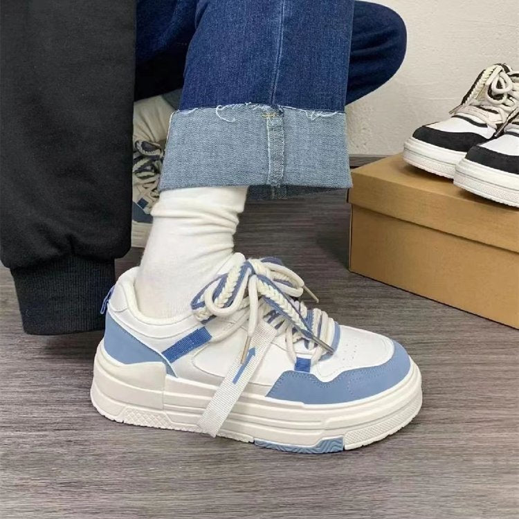 Women's Thick-Sole White Casual Shoes