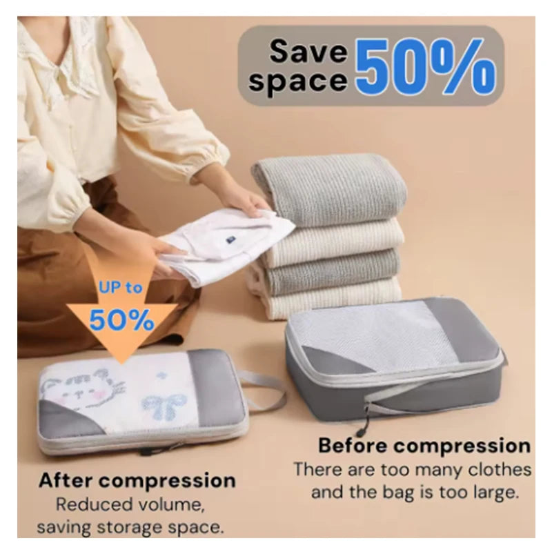 Compressible Packing Cubes Set — 3-Piece Waterproof Travel Organizers