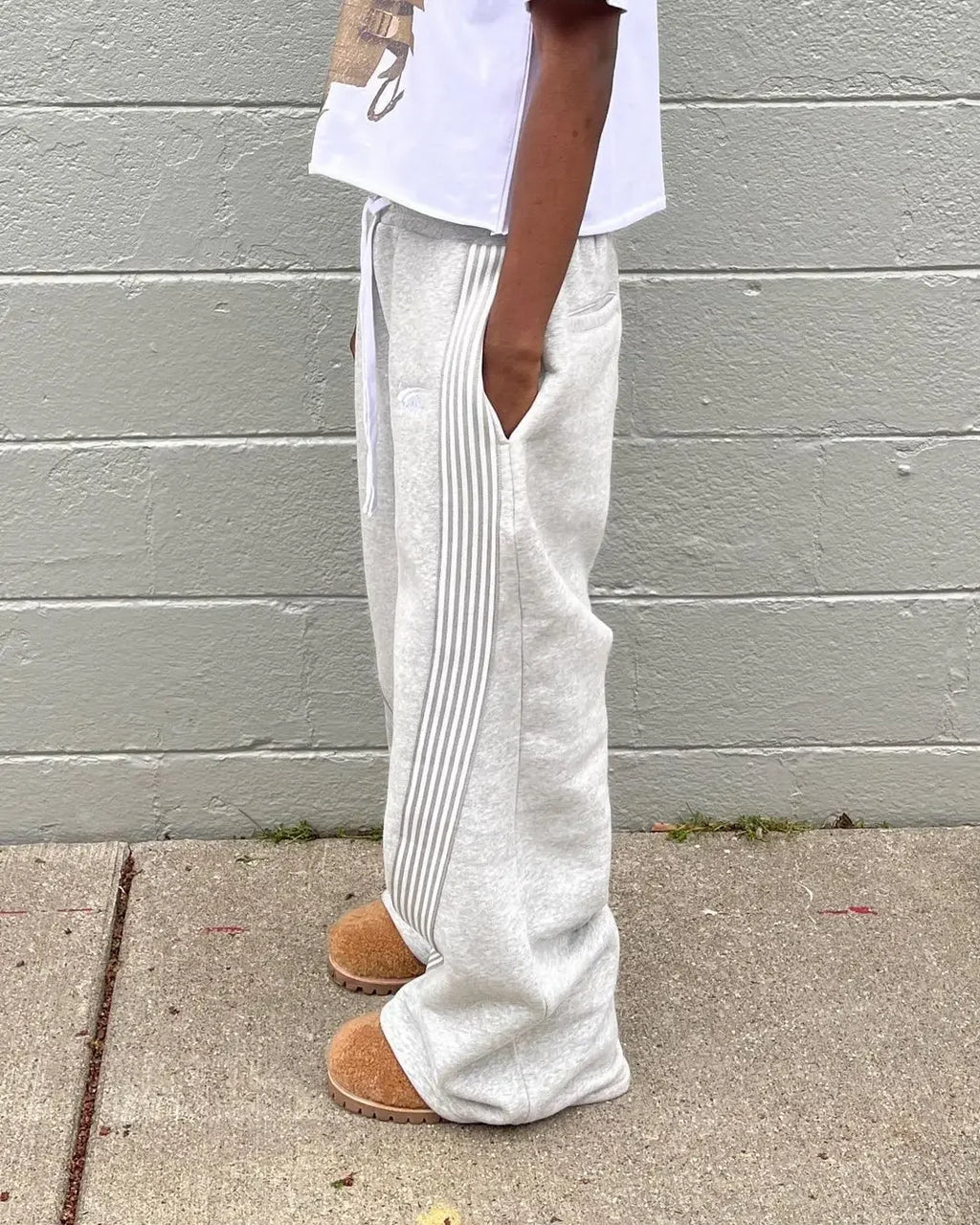 Casual Striped Wide-Leg Sweatpants