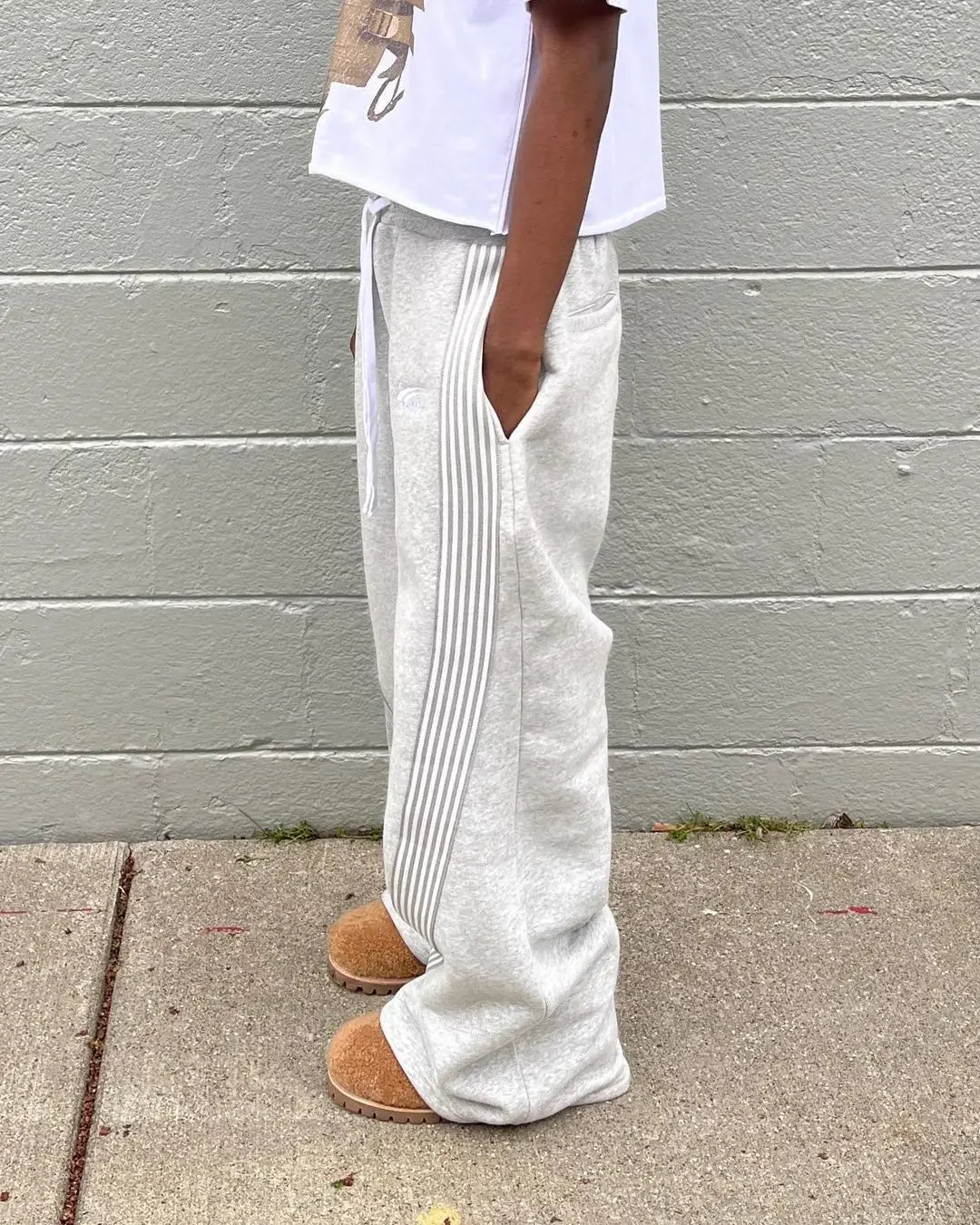 Casual Striped Wide-Leg Sweatpants