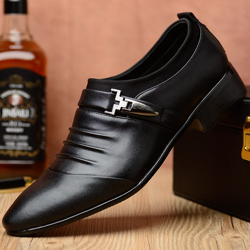 Men's Business Casual Leather Slip-On Shoes