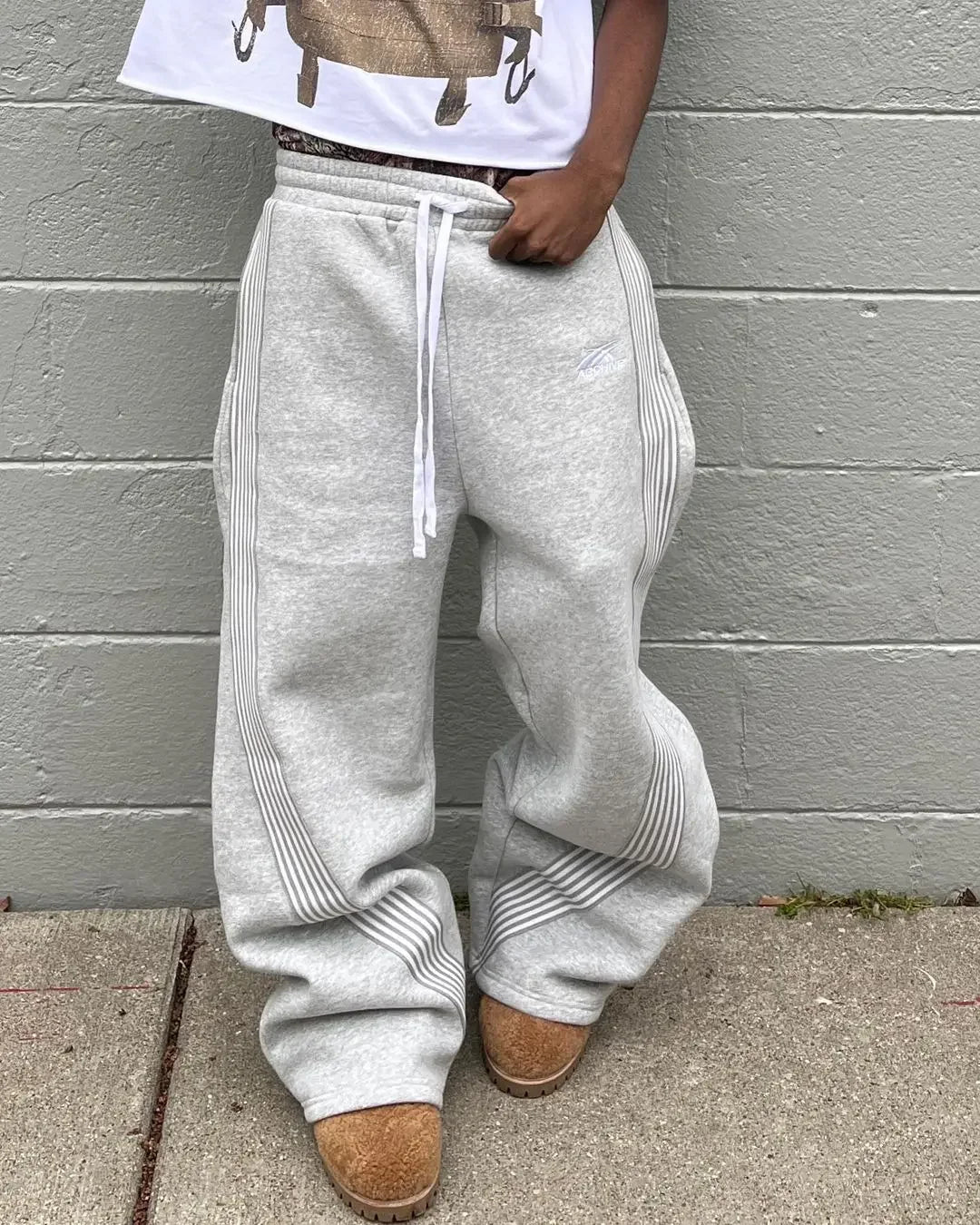 Casual Striped Wide-Leg Sweatpants