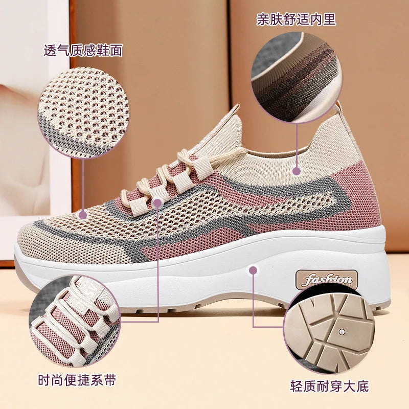 Women's Thick-Sole Mesh Casual Shoes
