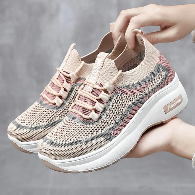 Women's Thick-Sole Mesh Casual Shoes