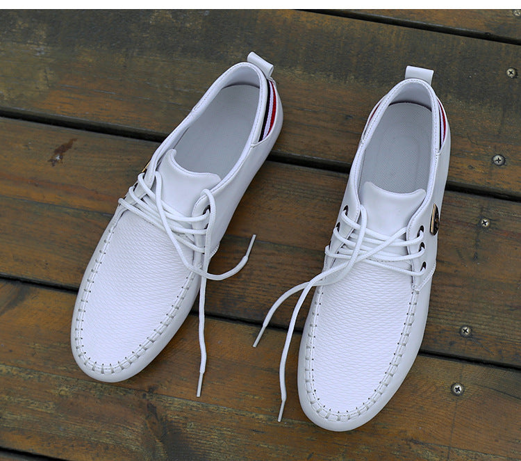 Men's White Casual Leather Shoes