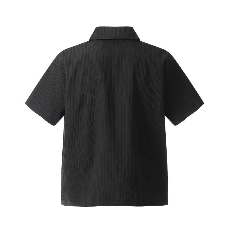 Texture shirt zipper shirt