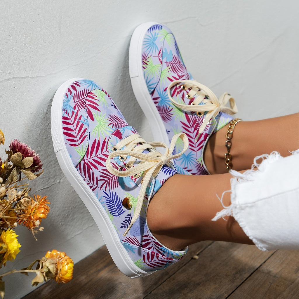 Women's Plus-Size Printed Casual Skate Shoes