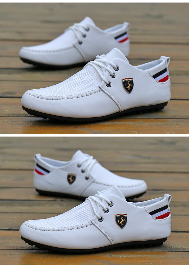 Men's White Casual Leather Shoes