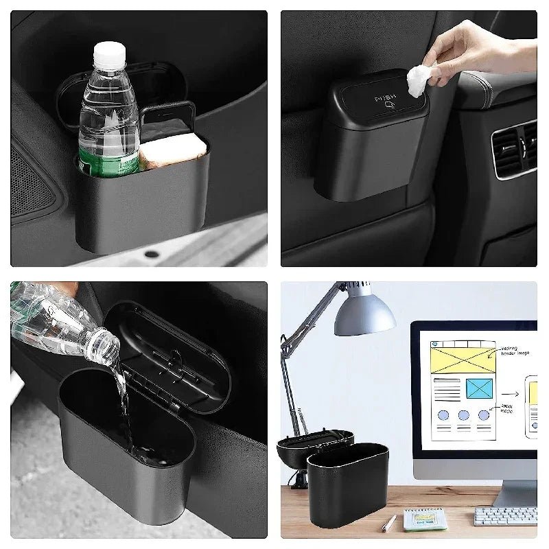 Car Trash Can with Lid and Garbage Bags