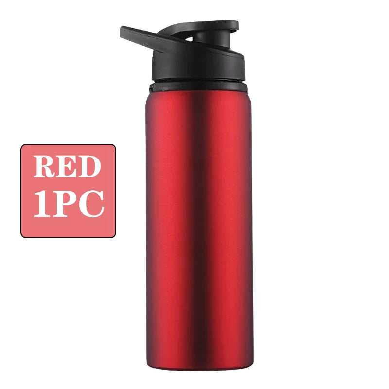 Leakproof Aluminum Sports Water Bottle — 600ml Reusable Bottle with Direct-Drink Lid
