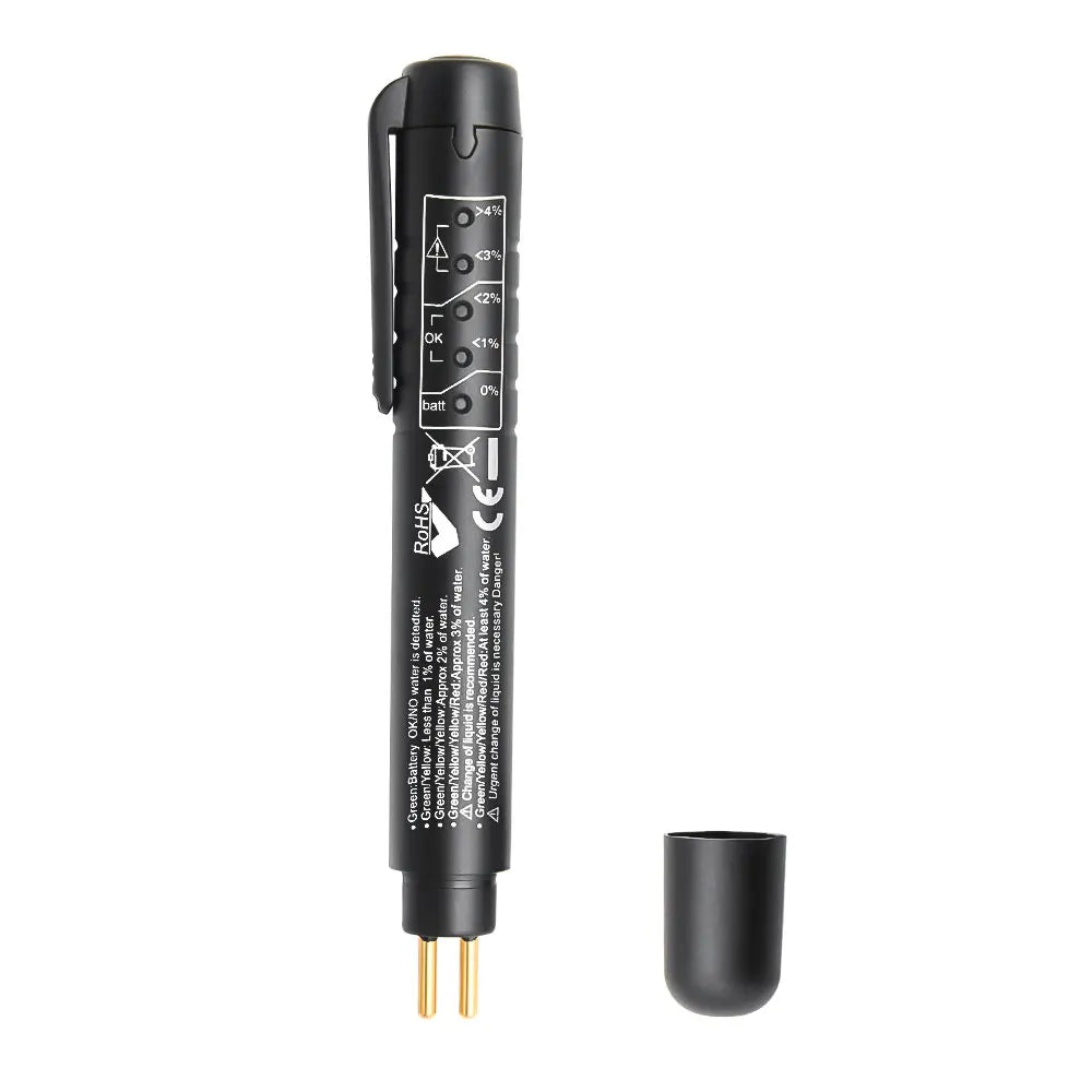 Brake Fluid Tester Pen — LED Moisture Indicator for DOT 3 & DOT 4