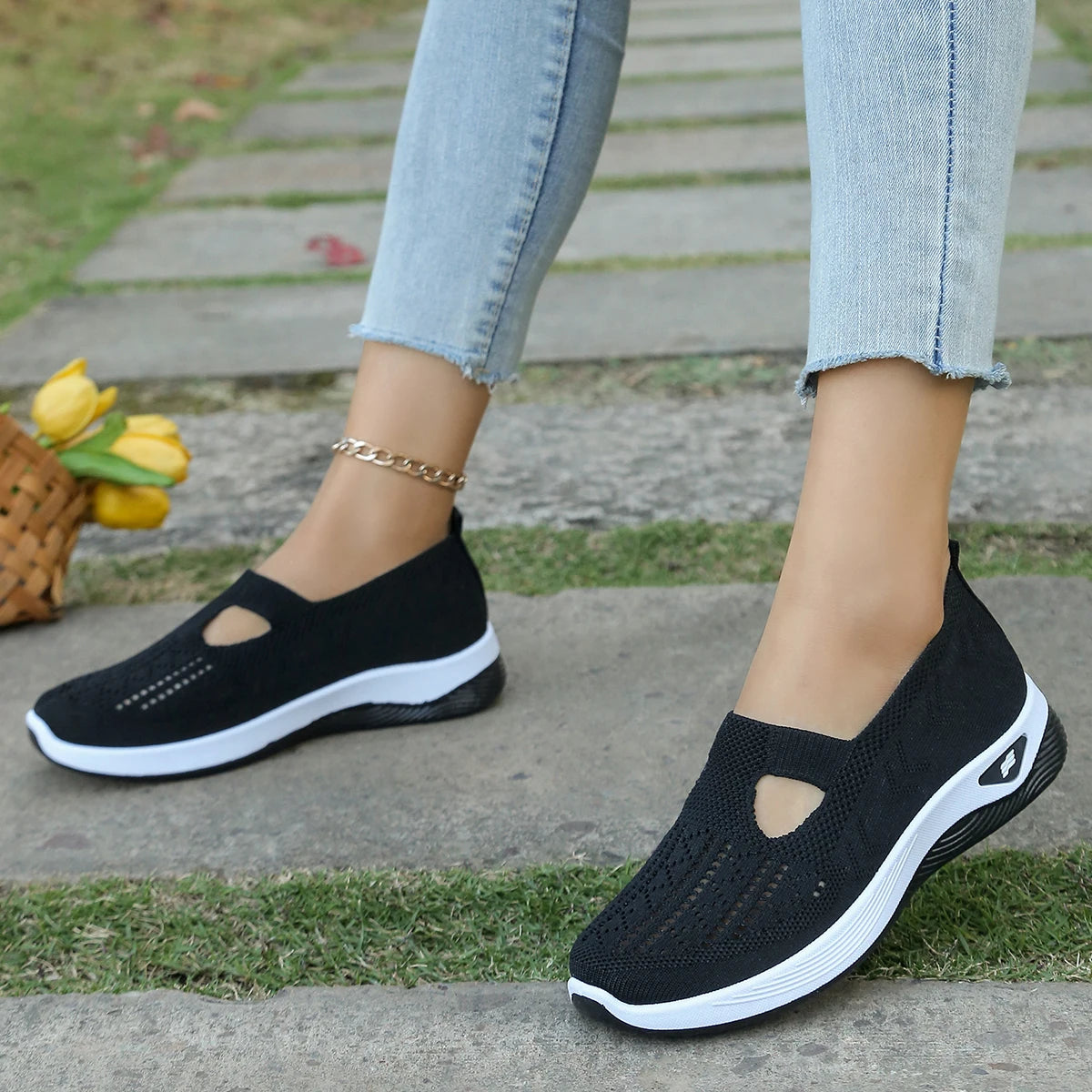 Women's Casual Solid-Color Sneakers