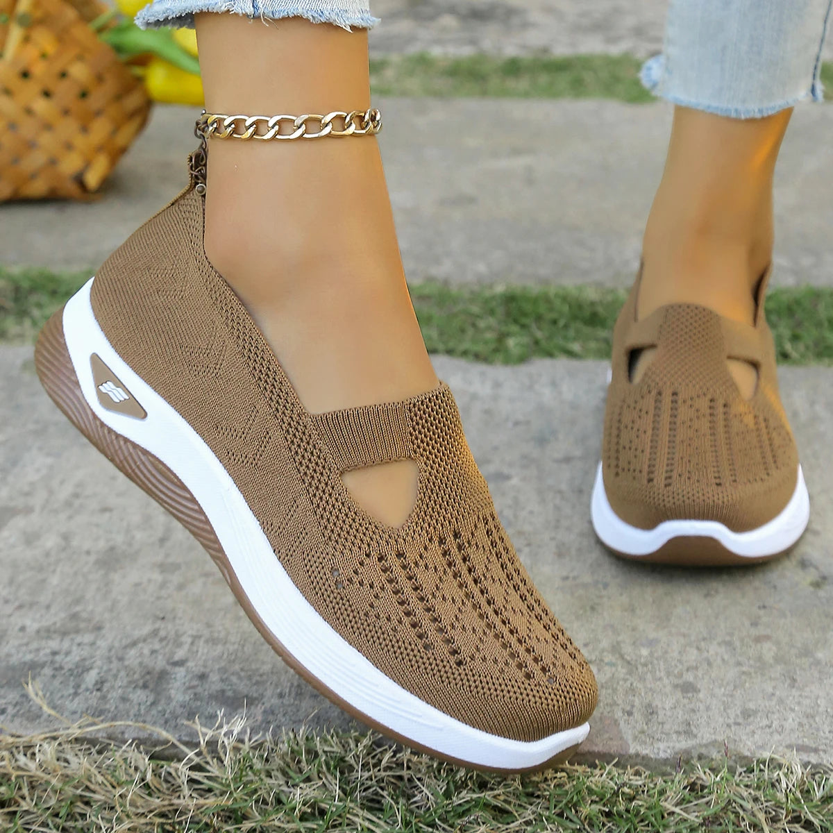 Women's Casual Solid-Color Sneakers