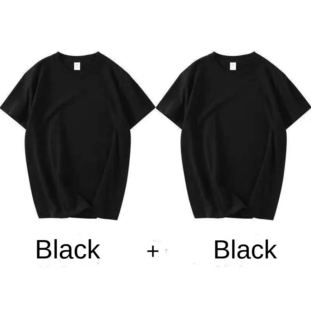 Unisex Cotton Solid T-Shirt 2-Pack
