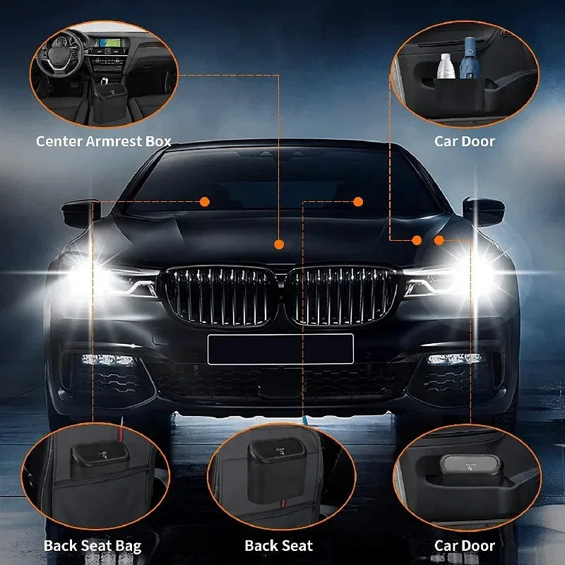 Car Trash Can with Lid and Garbage Bags