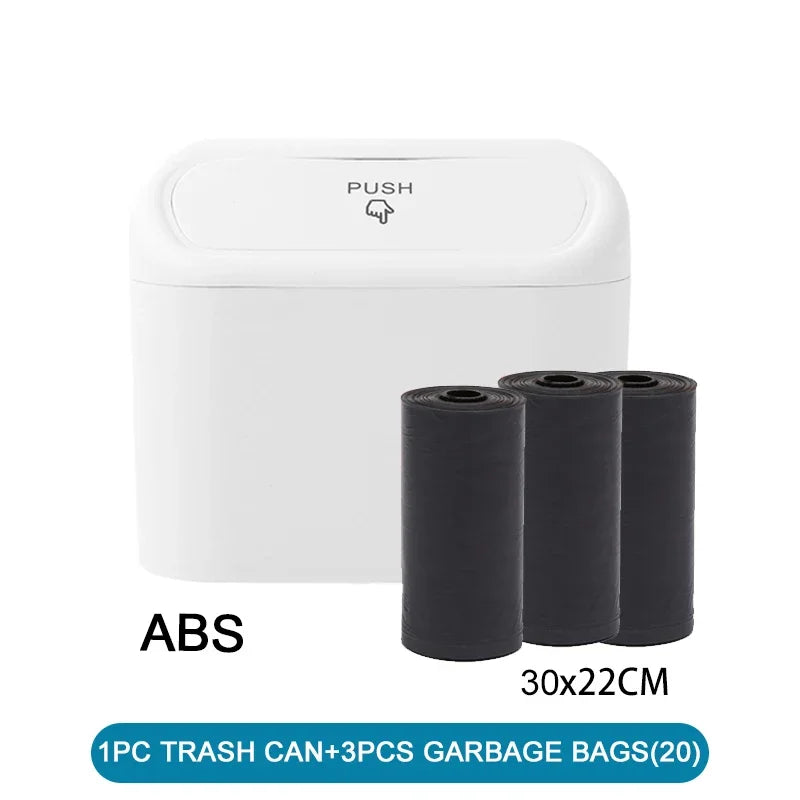 Car Trash Can with Lid and Garbage Bags