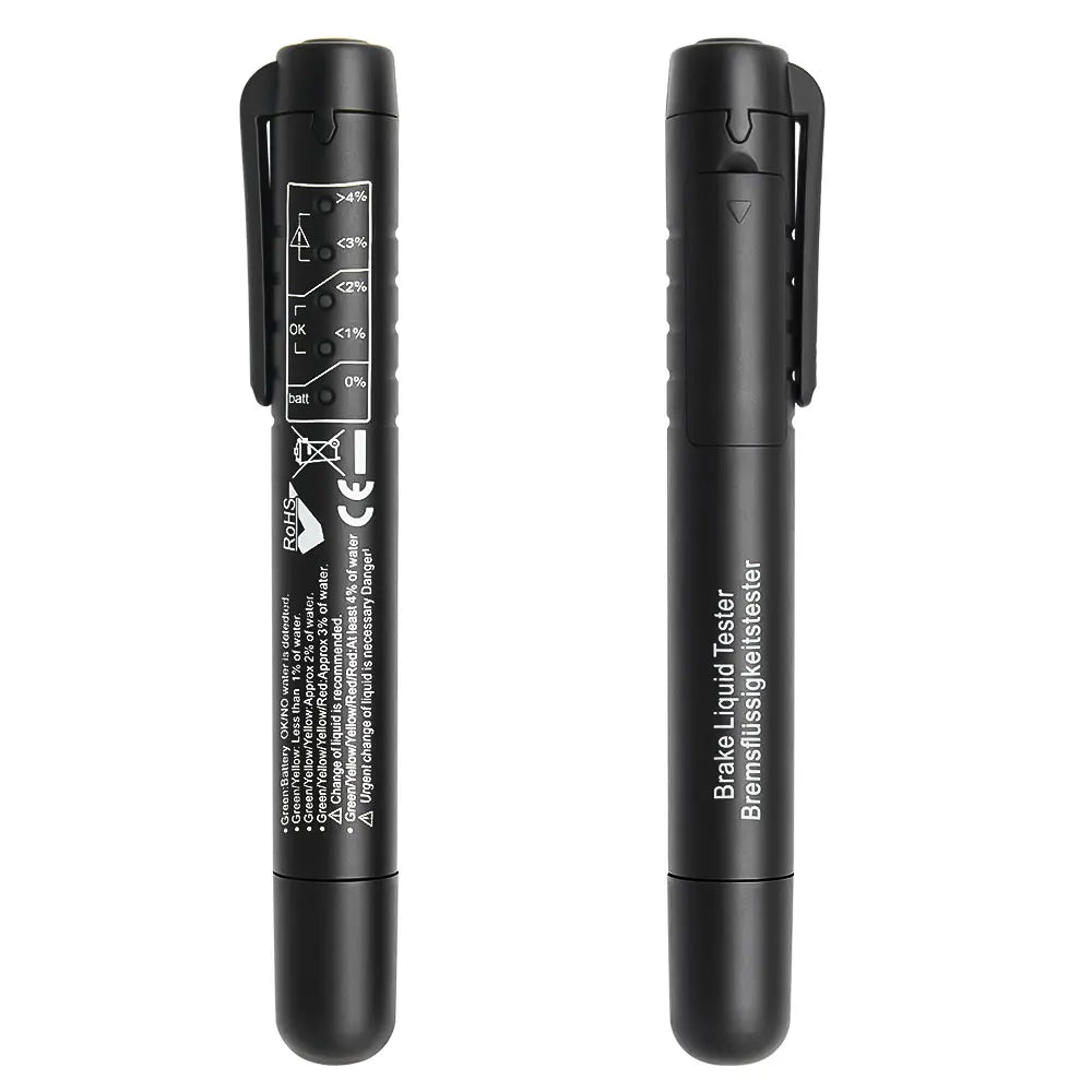 Brake Fluid Tester Pen — LED Moisture Indicator for DOT 3 & DOT 4