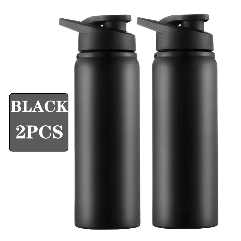 Leakproof Aluminum Sports Water Bottle — 600ml Reusable Bottle with Direct-Drink Lid