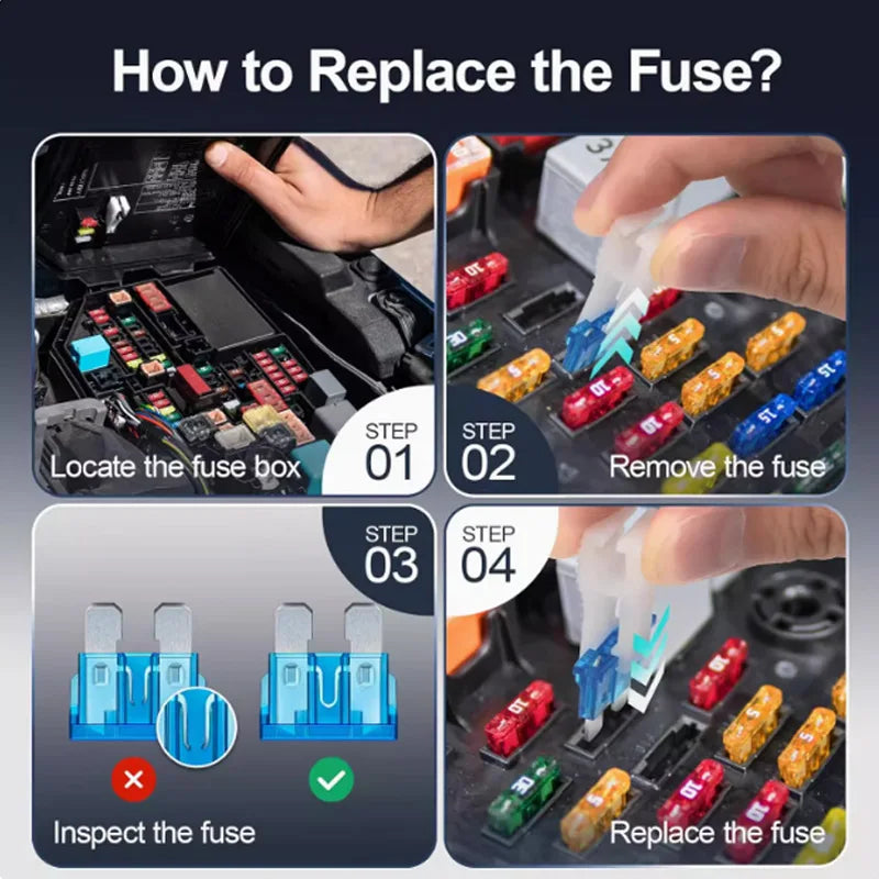 180-Piece Car Blade Fuse Assortment Kit