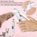 2-in-1 Electric Pet Nail Trimmer and Grinder with LED Light