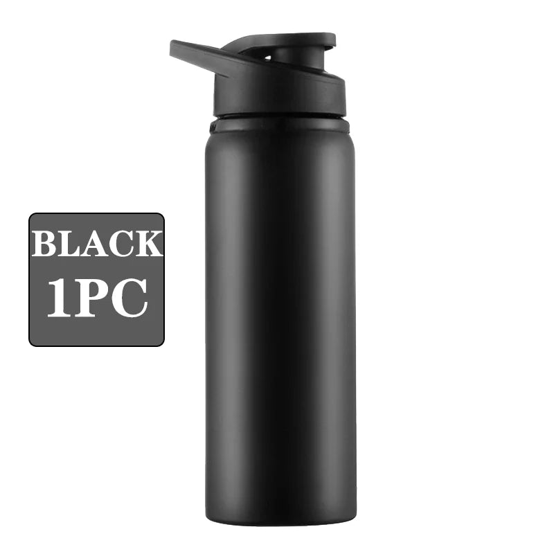 Leakproof Aluminum Sports Water Bottle — 600ml Reusable Bottle with Direct-Drink Lid