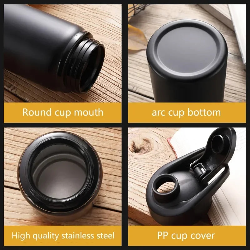 Leakproof Aluminum Sports Water Bottle — 600ml Reusable Bottle with Direct-Drink Lid